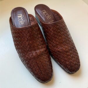 Nicole Woven Leather Loafers in Rich Brown